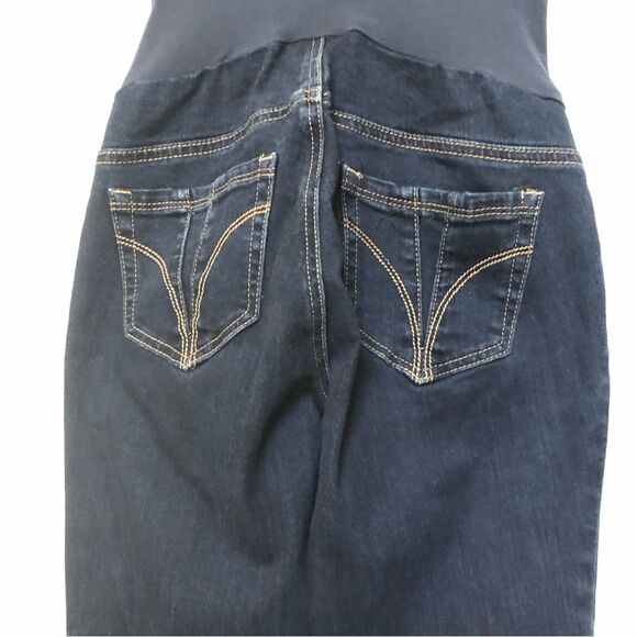 INDIGO BLUE MATERNITY JEANS MATERNITY SIZE SMALL DARK BLUE STRETCH DEMIN STRAIGH - Picture 11 of 11